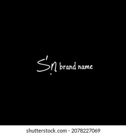 SN inicial simple marca de escritura a mano logotipo vectorial