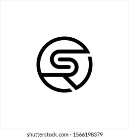 simple initial SR letter vector logo design idea