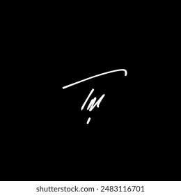 Simple Initial tm handwriting logo vector