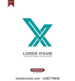 Simple initial X logo vector design
