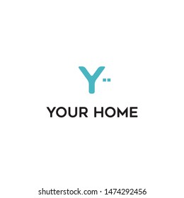 Simple Initial Y, letter logos, house or home window logo design vector illustration inspiration