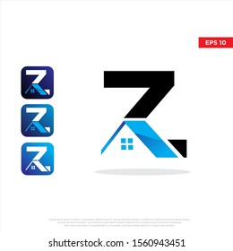 simple initial z letter home logo. modern icon template design