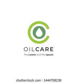 Simple Initials C Letter with drop oil or water. Best for logo or icon template