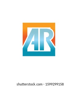 simple initials letter AR logo