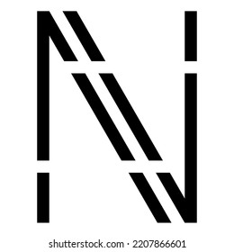 simple initials logo design silhouette letter N and AV poster brochure banner