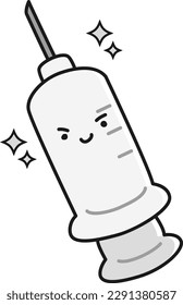Simple injection character (black and white)