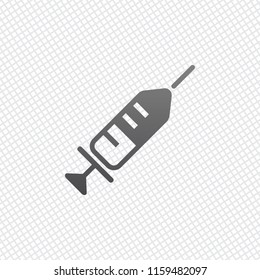 Simple injector icon. On grid background