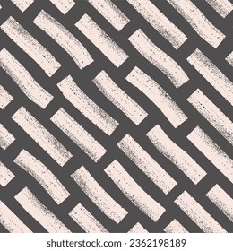 Simple ink brush strokes. Aesthetic boho seamless pattern. Rustic vector background.