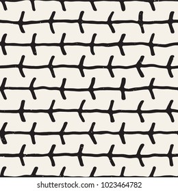 Simple ink geometric pattern. Monochrome black and white strokes background. Hand drawn ink brushed texture for your design