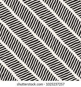 Simple ink geometric pattern. Monochrome black and white strokes background. Hand drawn ink brushed texture for your design
