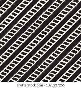 Simple ink geometric pattern. Monochrome black and white strokes background. Hand drawn ink brushed texture for your design
