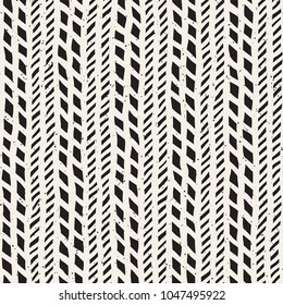 Simple ink geometric pattern. Monochrome black and white strokes background. Hand drawn ink brushed texture for your design