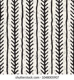 Simple ink geometric pattern. Monochrome black and white strokes background. Hand drawn ink brushed texture for your design