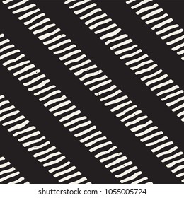 Simple ink geometric pattern. Monochrome black and white strokes background. Hand drawn ink brushed texture for your design