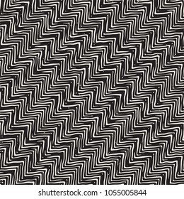 Simple ink geometric pattern. Monochrome black and white strokes background. Hand drawn ink brushed texture for your design