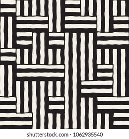 Simple ink geometric pattern. Monochrome black and white strokes background. Hand drawn ink brushed texture for your design
