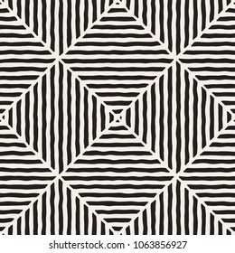 Simple ink geometric pattern. Monochrome black and white strokes background. Hand drawn ink brushed texture for your design