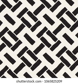 Simple ink geometric pattern. Monochrome black and white strokes background. Hand drawn ink brushed texture for your design