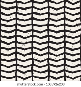 Simple ink geometric pattern. Monochrome black and white strokes background. Hand drawn ink brushed texture for your design