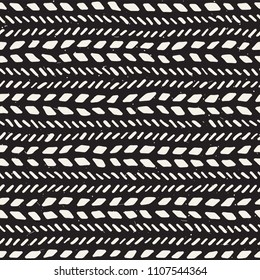 Simple ink geometric pattern. Monochrome black and white strokes background. Hand drawn ink brushed texture for your design