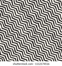 Simple ink geometric pattern. Monochrome black and white strokes background. Hand drawn ink brushed texture for your design