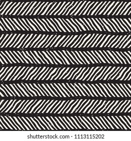 Simple ink geometric pattern. Monochrome black and white strokes background. Hand drawn ink brushed texture for your design