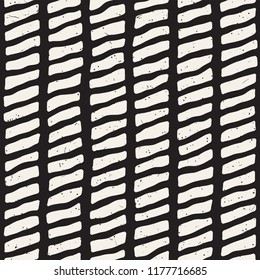 Simple ink geometric pattern. Monochrome black and white strokes background. Hand drawn ink brushed texture for your design
