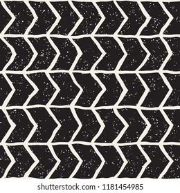 Simple ink geometric pattern. Monochrome black and white strokes background. Hand drawn ink brushed texture for your design