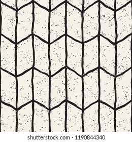 Simple ink geometric pattern. Monochrome black and white strokes background. Hand drawn ink texture for your design