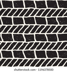 Simple ink geometric pattern. Monochrome black and white strokes background. Hand drawn ink texture for your design