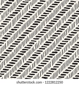 Simple ink geometric pattern. Monochrome black and white strokes background. Hand drawn ink texture for your design