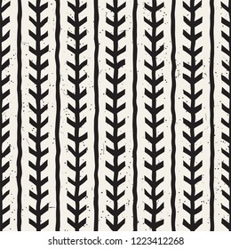 Simple ink geometric pattern. Monochrome black and white strokes background. Hand drawn ink texture for your design