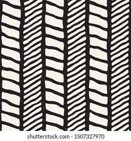 Simple ink geometric pattern. Monochrome black and white strokes background. Hand drawn ink brushed texture for your design
