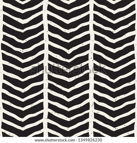 Simple ink geometric pattern. Monochrome black and white strokes background. Hand drawn ink brushed texture for your design