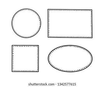 Simple inky hand drawn isolated vector outline picture frame element collection.