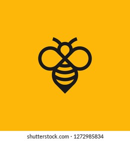 simple insect bee logo made with line art style vector graphic download