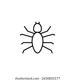 Ilustración Simple De Insectos Con Exoesqueleto Y Contorno De Seis Patas