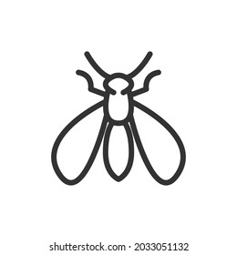 Simple insect line icon. Premium symbol in stroke style. Design of insect icon. Vector illustration.