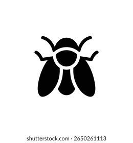 Simple insect silhouette on a transparent backdrop conveys cleanliness. Vector icon presents a modern and minimalist design, suitable for various projects demanding simplicity.