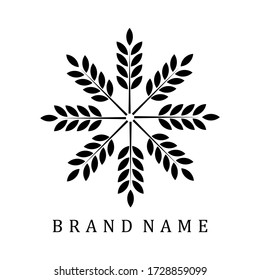 simple inspirational design theme of natural plant and food company logo and golden ratio logo product example