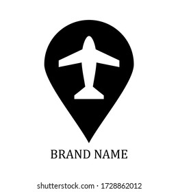 simple inspirational travel logo design with directions and company aircraft and golden ratio logo product examples