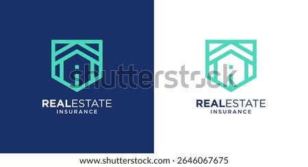 Simple insurance logo designs. Abstract shield property logo.
