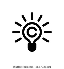 Estilo de línea de icono de Propiedad intelectual simple para proyectos creativos