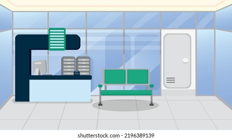 A simple interior design of a hospital clinic. Health and emergency needs, healthcare industry. Illness and health concepts. Empty room. private clinic.