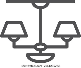Simple interior goods line drawing single item icon chandelier