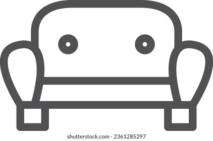 Simple interior goods line drawing single item icon sofa