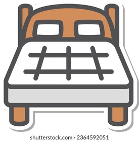 Simple interior goods sticker single item icon bed