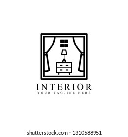 Simple interior room design isolated white background