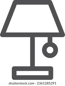 Fuente interior simple línea dibujo un solo elemento lámpara de escritorio de icono
