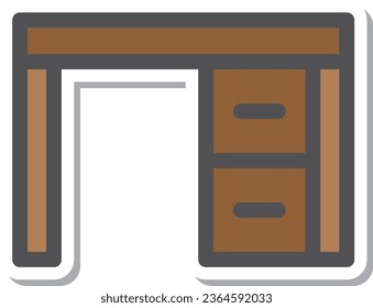 Simple interior supplies sticker single item icon desk